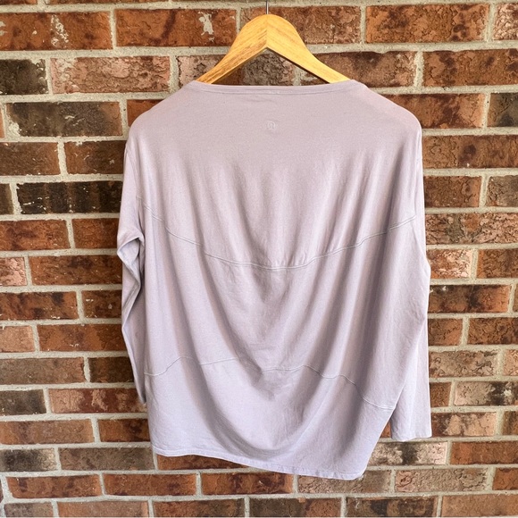 Lululemon ^* 2022 Back In Action  Cotton Long Sleeve Shirt Faint Lavender - Picture 2 of 11